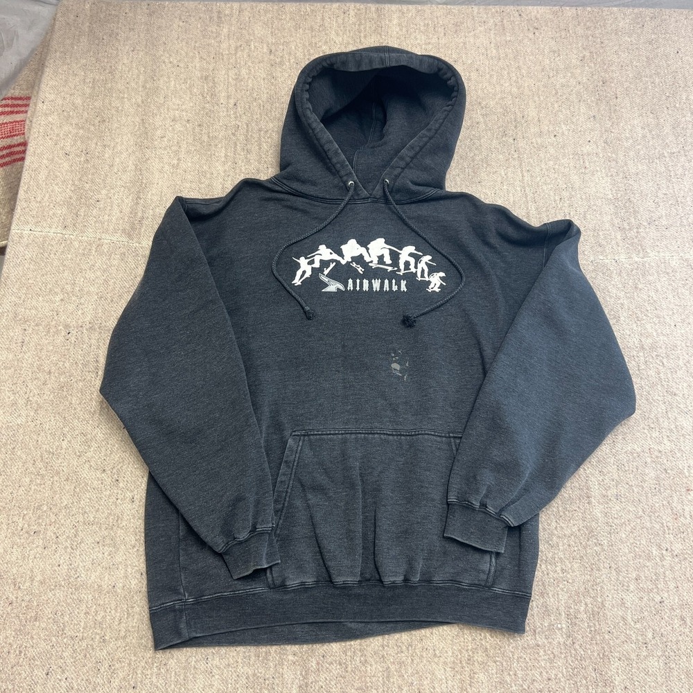 Vintage Airwalk Hoodie Mens Large Gray 2000s Y2K Skateboard